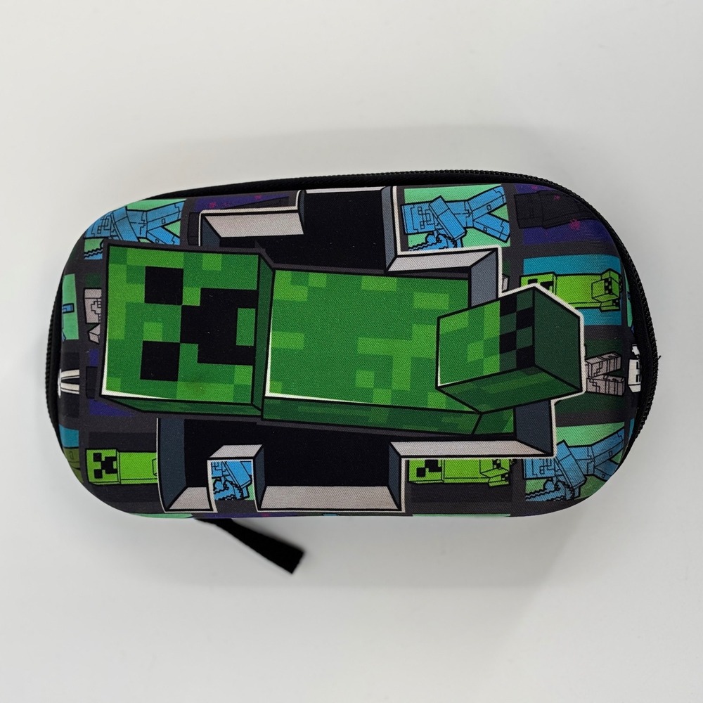 Minecraft Storage Case Kids OS Green Creeper Hardshell Zipper Pouch 2023